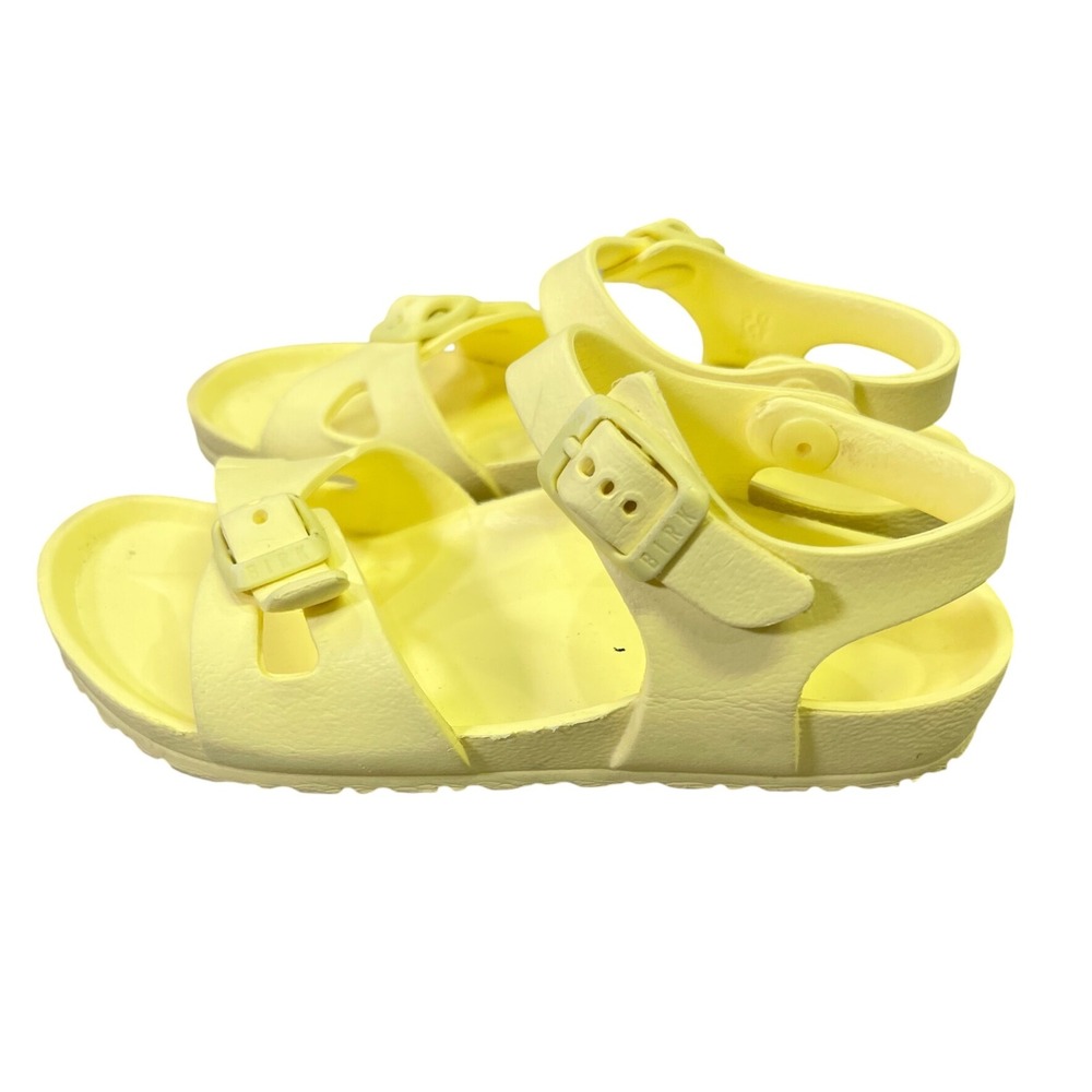Kids Birkenstock Arizona Yellow Buckle‎ EVA Sandals Size 30 Rubber Slip On Shoes